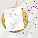 Budget Simple Texte Blush 50e Invitation anniversa<br><div class="desc">Budget Simple Texte Blush Invitation d'anniversaire 50e anniversaire. Un rapport qualité/prix inférieur 4, 5 x 5, 6 pouces alternative par défaut à l'option semi-brillant qui est recommandé pour les invitations et est une épaisseur similaire à une carte postale. L'option satin est beaucoup plus mince papier mieux pour les enceintes.</div>