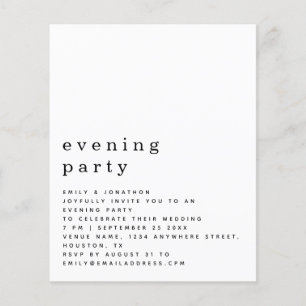 BUDGET Simple Texte Mariage Invitation de soirée