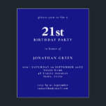 Budget Simple Texte Marine Invitation 21e annivers<br><div class="desc">Budget Simple Texte Marine Invitation 21e Anniversaire. Un rapport qualité/prix inférieur 4, 5 x 5, 6 pouces alternative par défaut à l'option semi-brillant qui est recommandé pour les invitations et est une épaisseur similaire à une carte postale. L'option satin est beaucoup plus mince papier mieux pour les enceintes.</div>