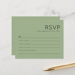 Budget Simple Typographie Mariage Vert Sauge RSVP