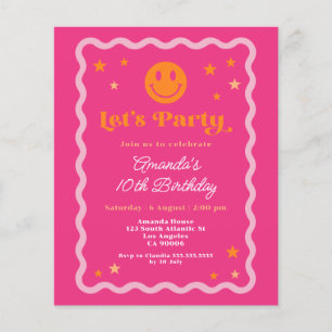 Budget Smile Face Rose Orange Fille Anniversaire I