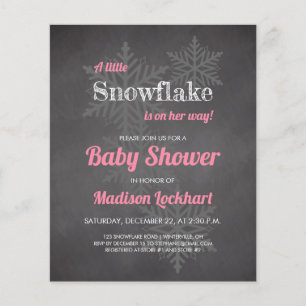 Budget Snowflake Chalkboard Baby shower rose