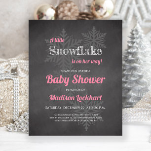 Budget Snowflake Chalkboard Baby shower rose