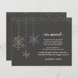 Budget Snowflakes Holiday Moving Faire-part