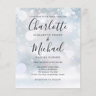 Budget Snowflakes Invitation de mariage d'hiver