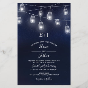 Budget Soirée Mason Jars Mariage Invitations