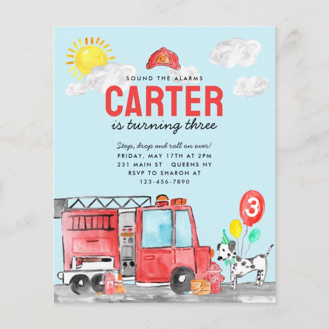 Budget Sonne l'alarme incendie Camion pompier Anni (Devant)