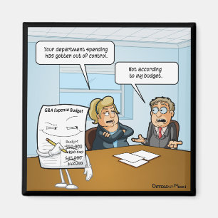 Budget sournois amusant Magnet Carré