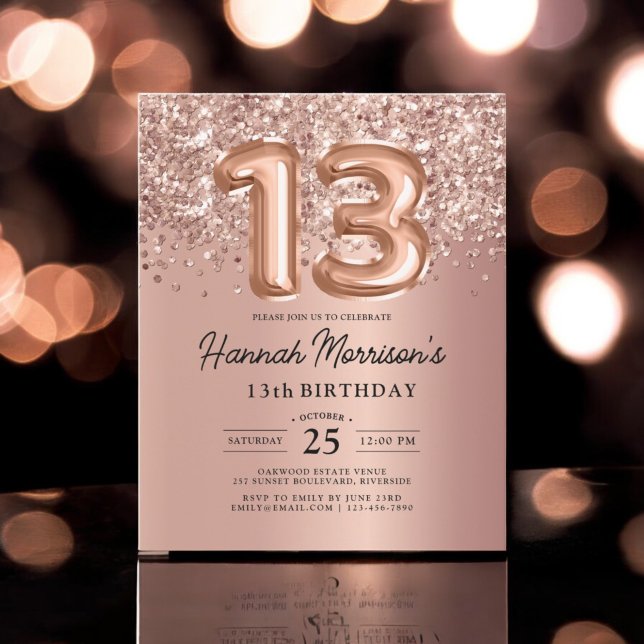 Budget Sparkle 13e anniversaire Rose Gold Party (Créateur téléchargé)