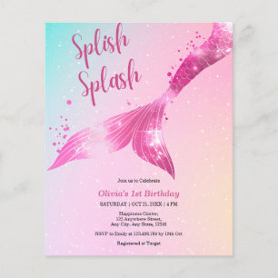 Budget Splish Splash Mermaid 1er anniversaire Invi
