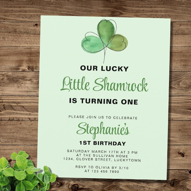 Budget St. Patrick's Day 1er Anniversaire Invitati (Créateur téléchargé)