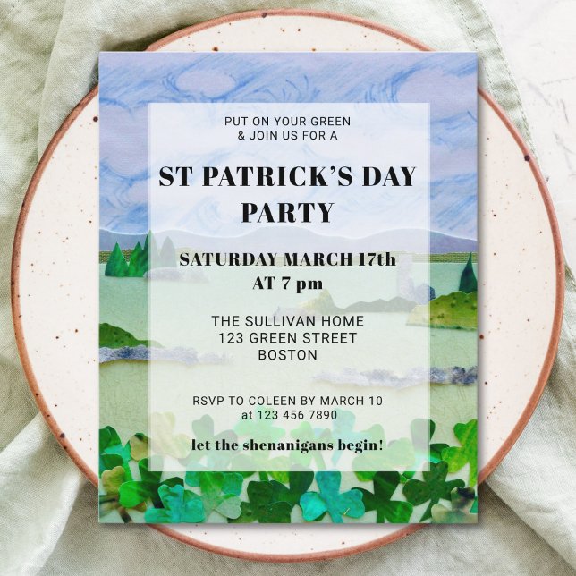 Budget St Patrick's Day Shamrock Party Invitation (Créateur téléchargé)