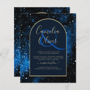 BUDGET Starry Night Marine Blue Gold Wedding INVIT