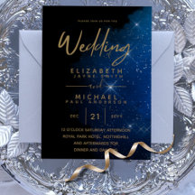 BUDGET Starry Night Marine Faire-part de mariage d