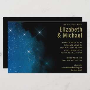 BUDGET Starry Night Marine Gold A9 Mariage Invite