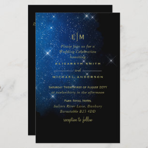 BUDGET Starry Night Marine Gold A9 Mariage Invite