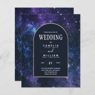 BUDGET Starry Nuit violet bleu mariage INVITE
