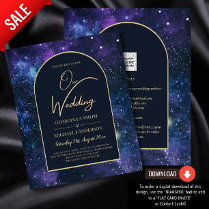 BUDGET Starry Nuit violet bleu mariage INVITE