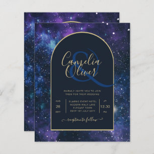 BUDGET Starry Nuit violet bleu mariage INVITE