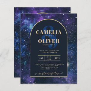 BUDGET Starry Nuit violet bleu mariage INVITE
