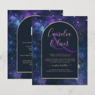 BUDGET Starry Nuit violet bleu mariage INVITE