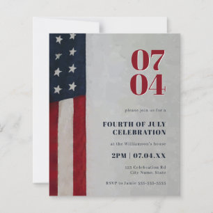 Budget Stars & Stripes Drapeau 4 juillet Invitatio