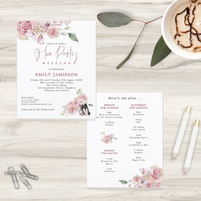 Budget Stiletto Week-end Itinéraire Hen Invitation (Créateur téléchargé)