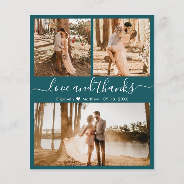 Budget Style 3 Photo Collage Mariage Merci (Devant)
