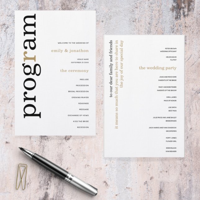 BUDGET Stylish Black Gold Programme de mariage (Créateur téléchargé)