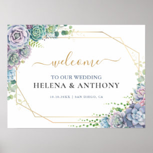 Budget succulent Mariage botanique Affiche de bien