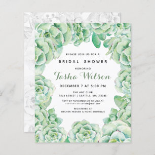 Budget Succulents Invitations de douche nuptiale