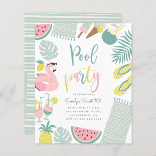 Budget Summer Pool Party Script Sweet 16 Anniversa