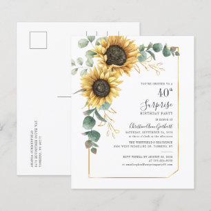 Budget Sunflower 40e anniversaire Invitation de fê