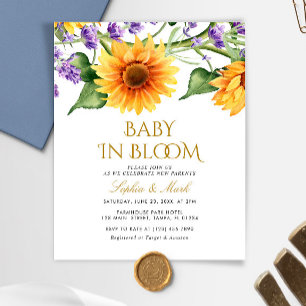 Budget Sunflower Baby in Bloom Invitation