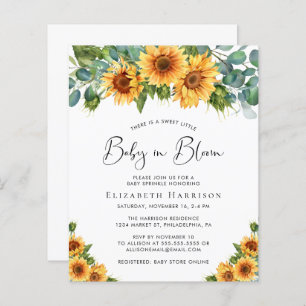 Budget Sunflower Eucalyptus Baby Sprinkle Invitati