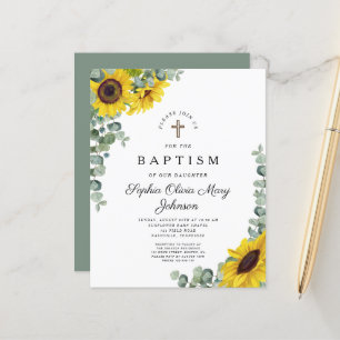Budget Sunflower Eucalyptus Baptême religieux