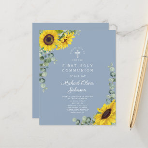 Budget Sunflower Eucalyptus Blue First Communion