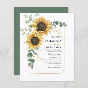 Budget Sunflower Eucalyptus Feuilles de mariage In