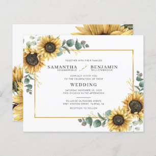 Budget Sunflower Eucalyptus Mariage de verdure