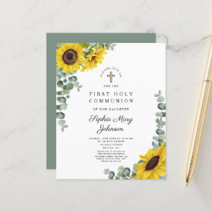 Budget Sunflower Eucalyptus Premier Invitation com