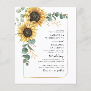 Budget Sunflower Eucalyptus QR Code Mariage Invita