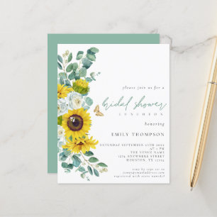 Budget Sunflower Eucalyptus Script Fête des mariée