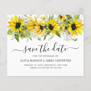 Budget Sunflower Floral Mariage de automne Enregis