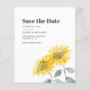 Budget Sunflower Floral Mariage Enregistrer La Dat