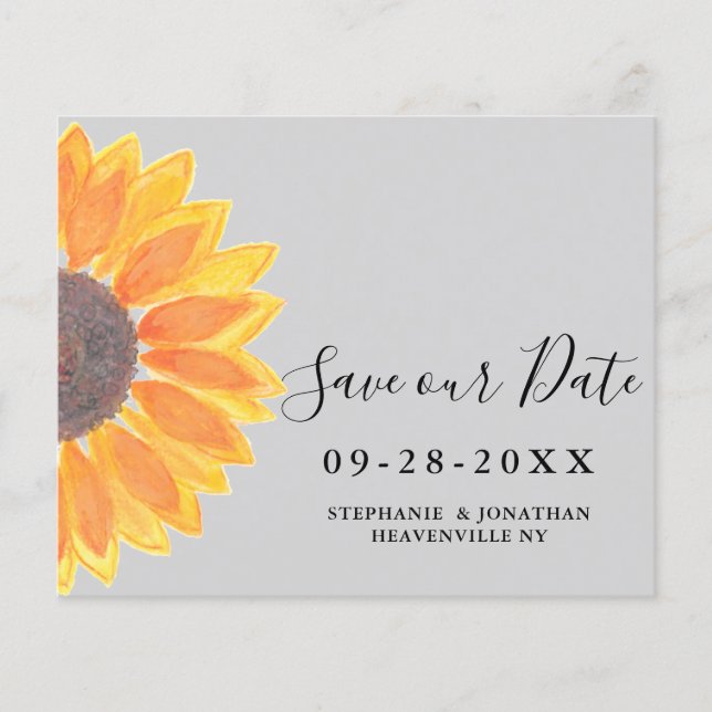 Budget Sunflower Mariage Grey Économisez notre car (Devant)