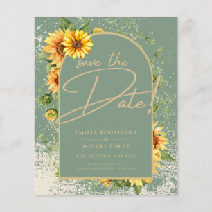 BUDGET Sunflower Sage Mariage Enregistrer La Date
