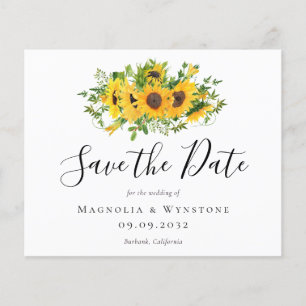 BUDGET Sunflower Wedding Enregistrer La Date