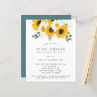 Budget Sunflowers Brunch Invitation de la douche n