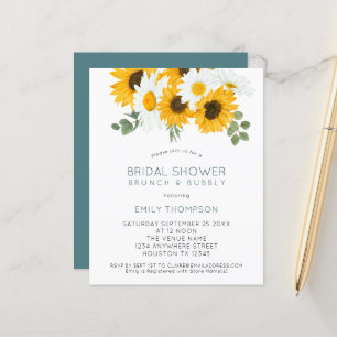 Budget Sunflowers Brunch Invitation de la douche n