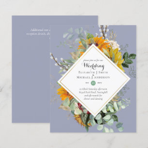 Budget Sunflowers Greenery Mariage Invite